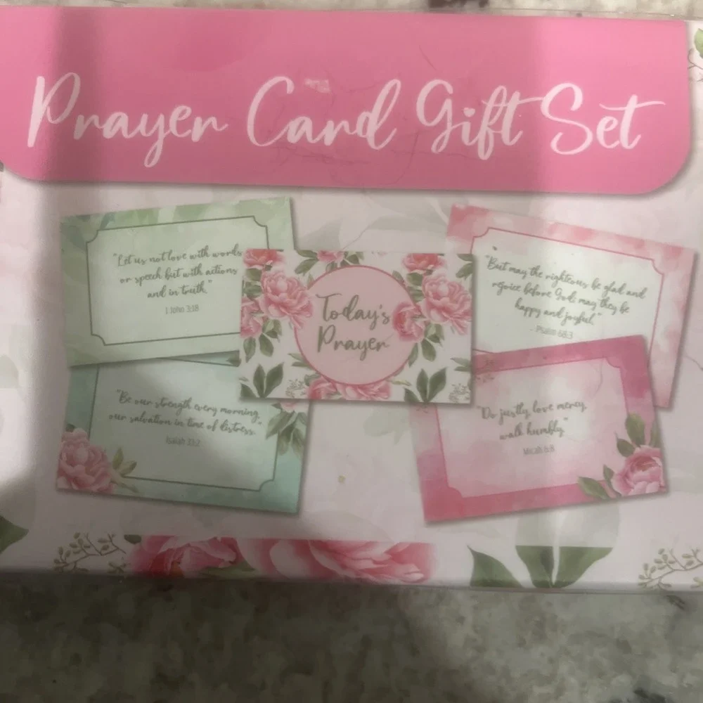 NEW-Crown Jewlz prayer card gift set with trinket dish